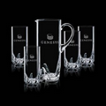 52 Oz. Crystalline Hillcrest Pitcher w/ 4 Hiball Glasses